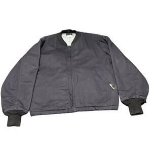 Vintage Workrite FR Quilted Lined Bomber Jacket Mens Large XL Logo Navy RARE